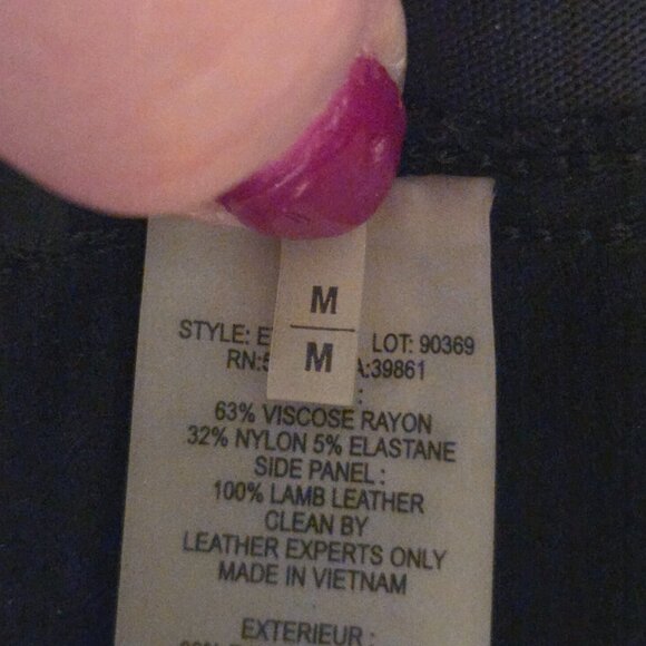 Eli Tahari pants with genuine lamb leather side inserts - Picture 5 of 5